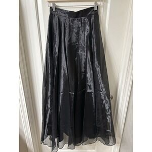 Vintage Pelicana USA Made Shiny Black Tulle Skirt Sz Small